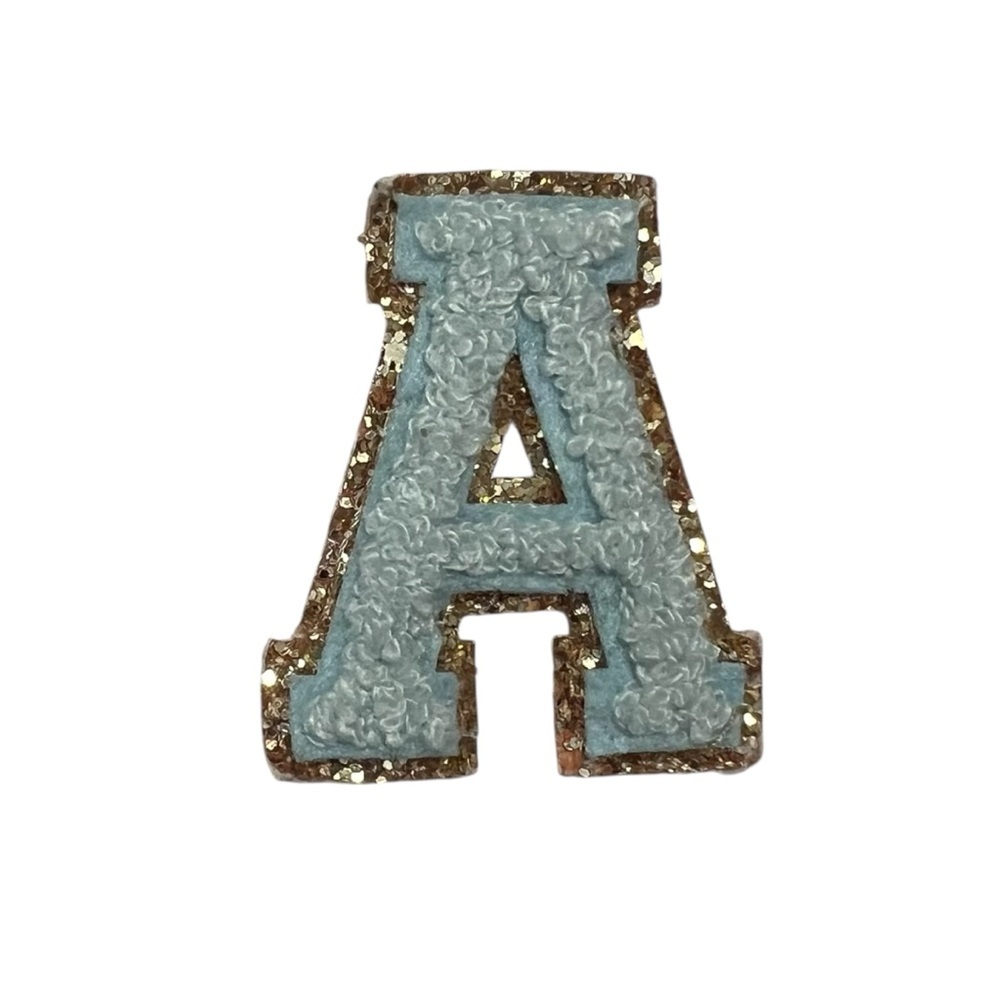 Stoney Clover Lane Chenille Light Blue Letter A Patch